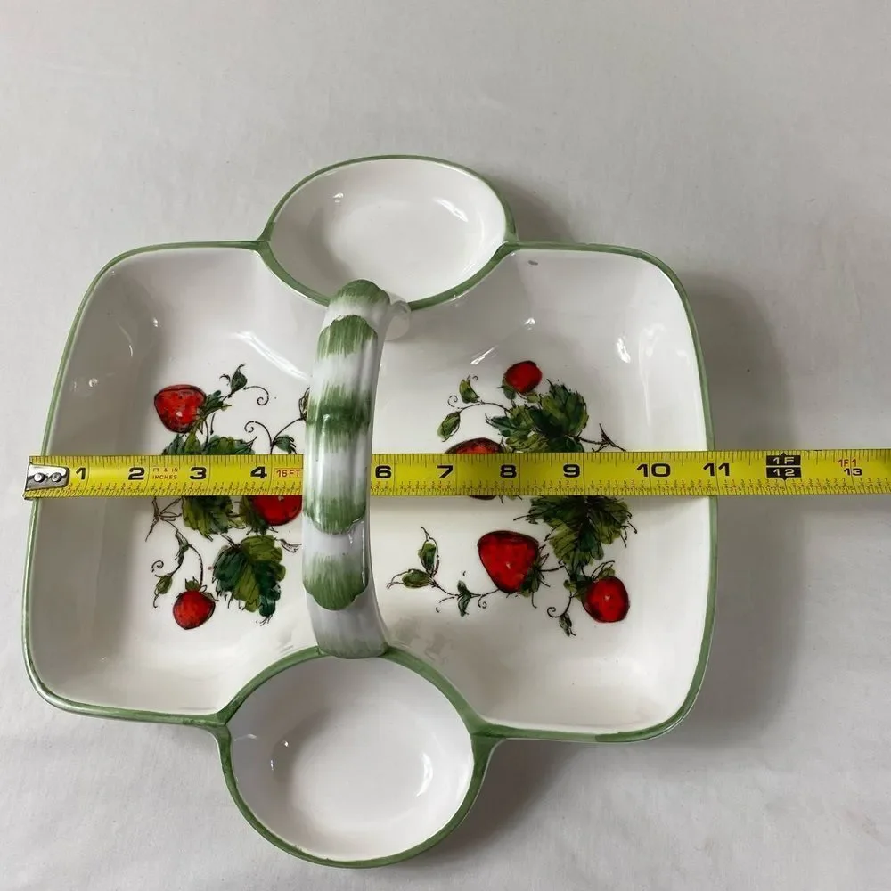 Vtg Hand Painted Strawberry platter by Les Fraises by Shafford